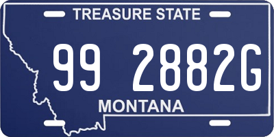 MT license plate 992882G