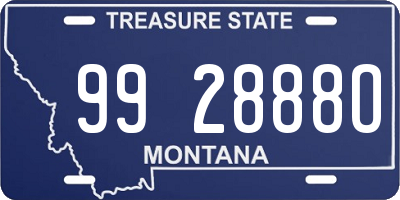 MT license plate 992888O