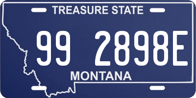 MT license plate 992898E