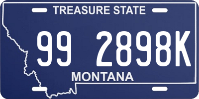 MT license plate 992898K