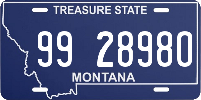 MT license plate 992898O