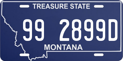 MT license plate 992899D