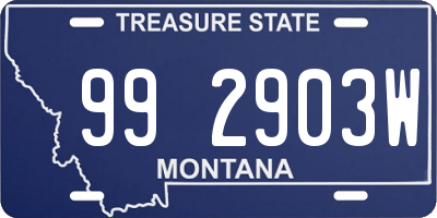 MT license plate 992903W