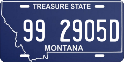 MT license plate 992905D