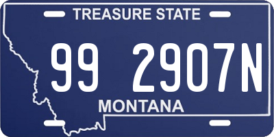 MT license plate 992907N