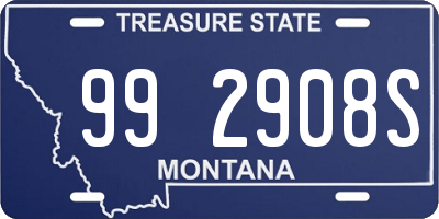 MT license plate 992908S