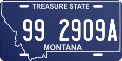 MT license plate 992909A