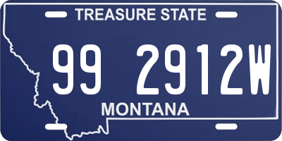 MT license plate 992912W