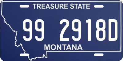 MT license plate 992918D