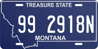 MT license plate 992918N