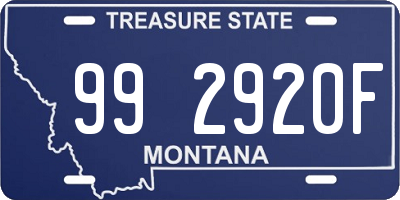 MT license plate 992920F