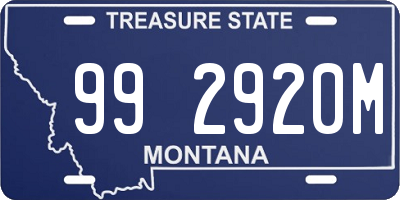 MT license plate 992920M