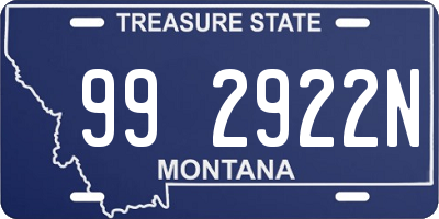 MT license plate 992922N