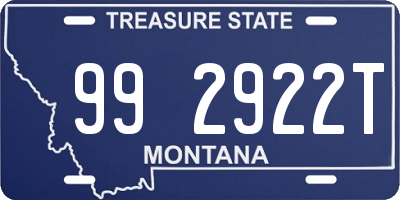 MT license plate 992922T