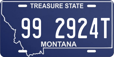 MT license plate 992924T