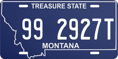 MT license plate 992927T