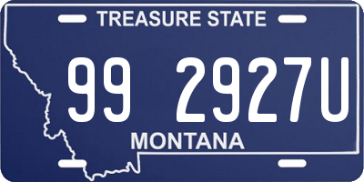 MT license plate 992927U