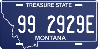 MT license plate 992929E