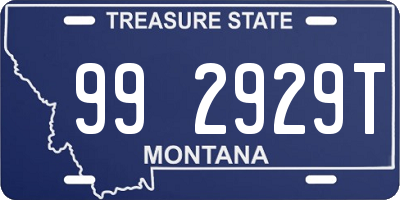 MT license plate 992929T