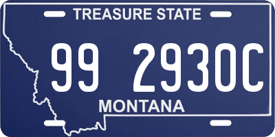 MT license plate 992930C