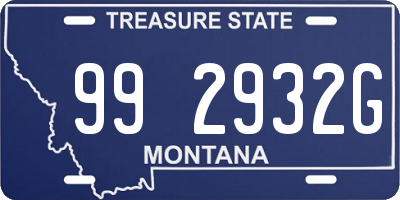 MT license plate 992932G