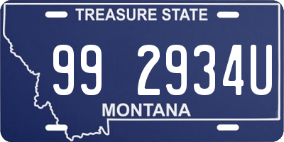 MT license plate 992934U