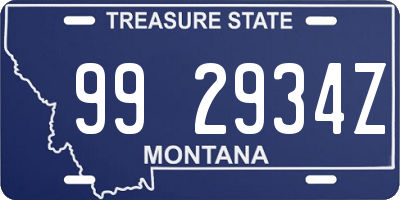 MT license plate 992934Z