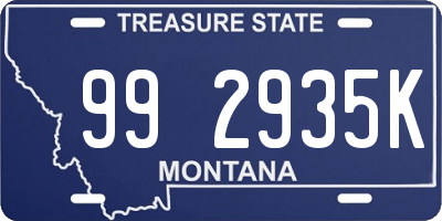 MT license plate 992935K