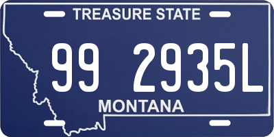 MT license plate 992935L