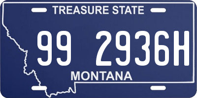 MT license plate 992936H