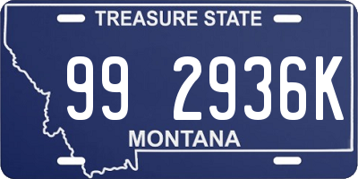 MT license plate 992936K