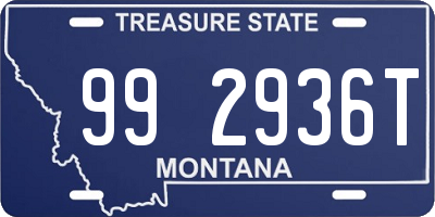 MT license plate 992936T