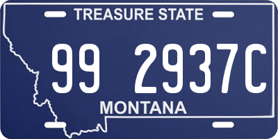 MT license plate 992937C