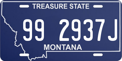 MT license plate 992937J