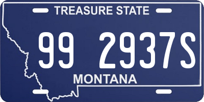 MT license plate 992937S