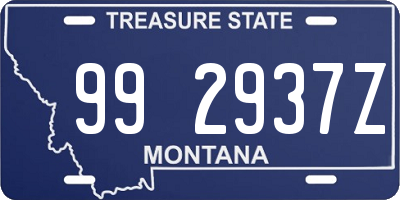 MT license plate 992937Z