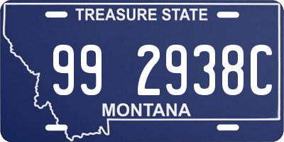 MT license plate 992938C