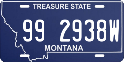 MT license plate 992938W