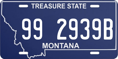 MT license plate 992939B