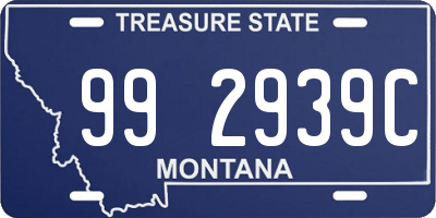 MT license plate 992939C