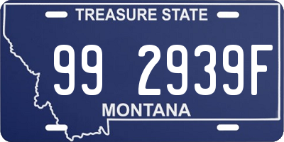 MT license plate 992939F