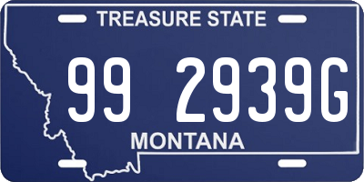 MT license plate 992939G