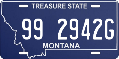 MT license plate 992942G