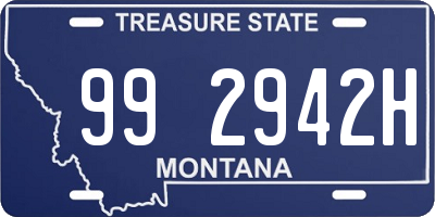 MT license plate 992942H