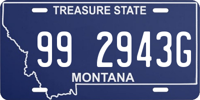 MT license plate 992943G