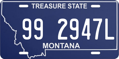 MT license plate 992947L