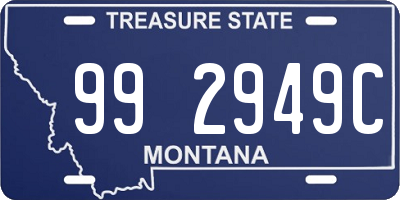 MT license plate 992949C