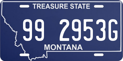 MT license plate 992953G