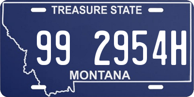 MT license plate 992954H