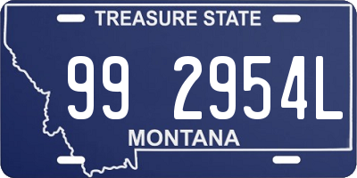 MT license plate 992954L